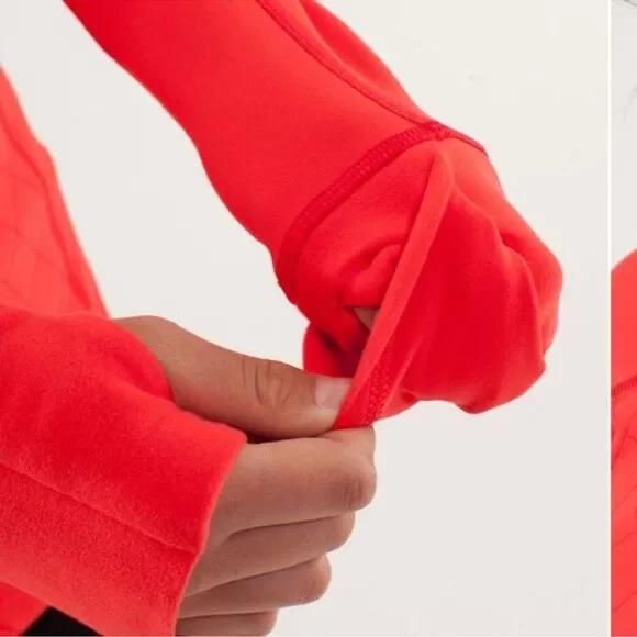 Lululemon Run Toasty Tech Pullover Love Red Size 6 1/4 Zip Running Jacket Shirt - Picture 3 of 15